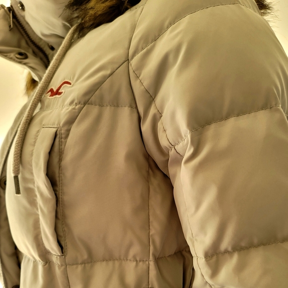 Hollister Women's Down Belted Hoodie Puffer Coat Size M - Picture 8 of 15